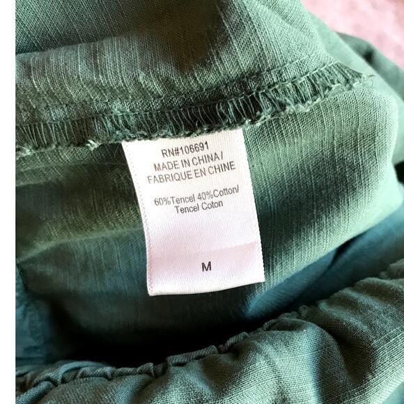 YFB "Reeve" Green Strapless Jogger Style Jumpsuit with Fringe Details size M - Picture 8 of 9